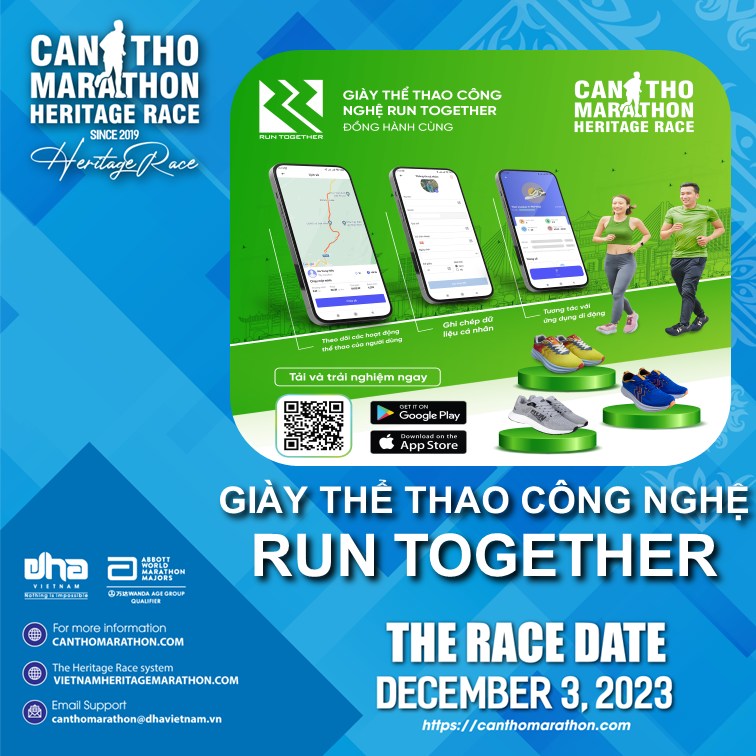 RUN TOGETHER TÀI TRỢ GIẢI MARATHON QUỐC TẾ DI SẢN CẦN THƠ 2023