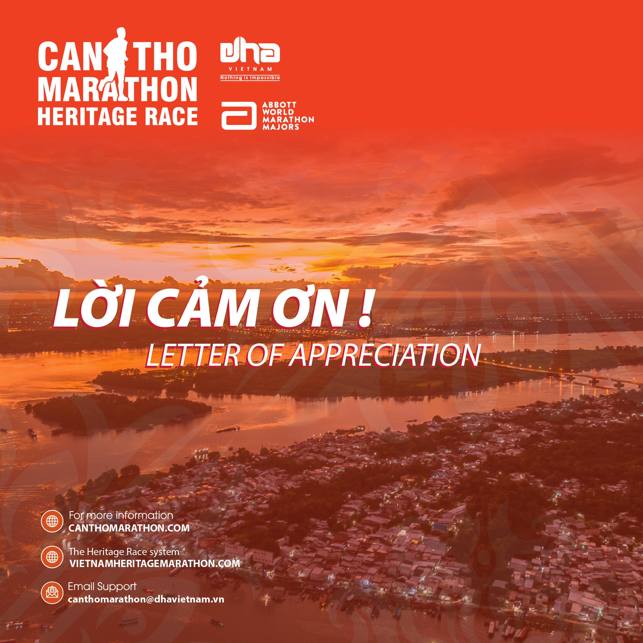 The Can Tho Marathon – A Heritage Race 2022: Letter Of Appreciation